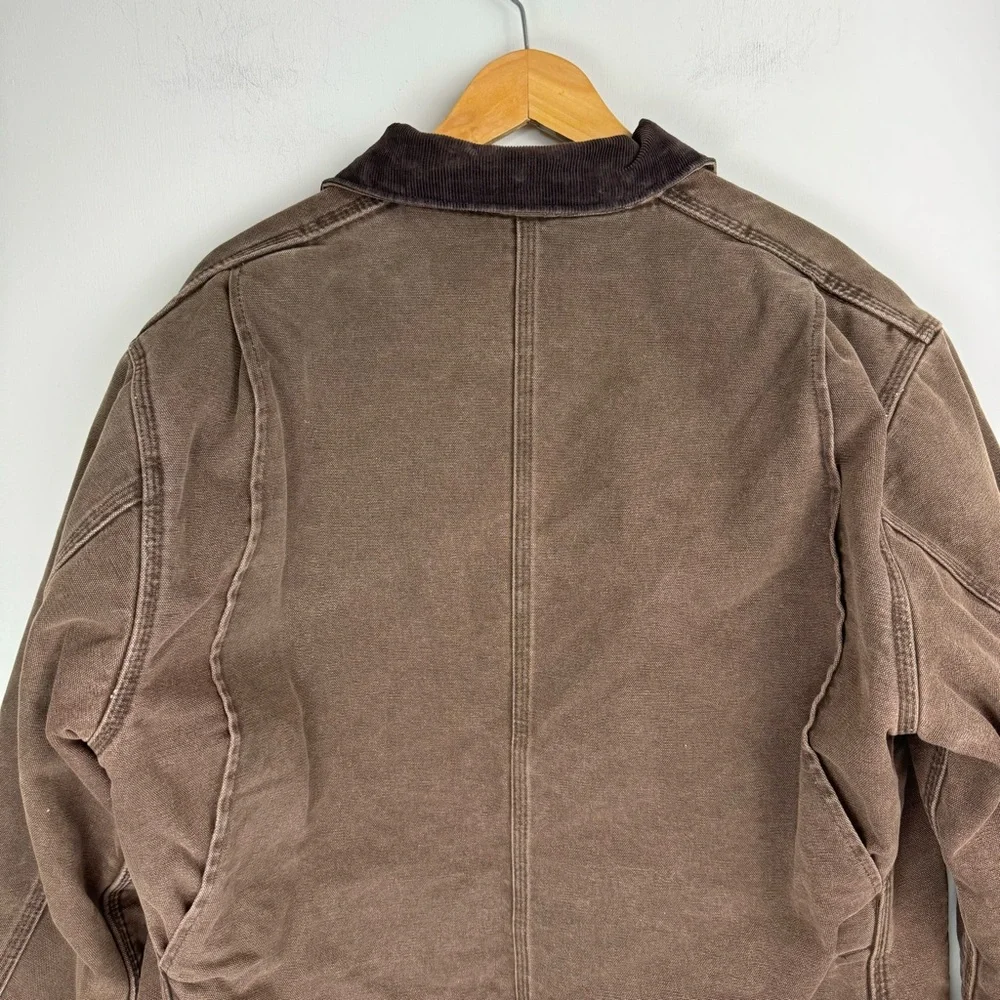 Vintage Carhartt Blanket Lined Chore Barn Jacket C02CHT Coat Brown Sz Large - Picture 13 of 16